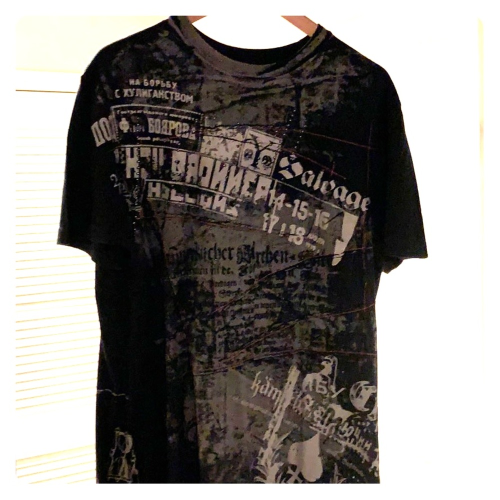 Men’s XL black Salvage tee. Great design.